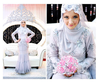 baju pengantin muslimah bertudung labuh i4 Kumpulan Busana Pengantin Muslimah Terbaru